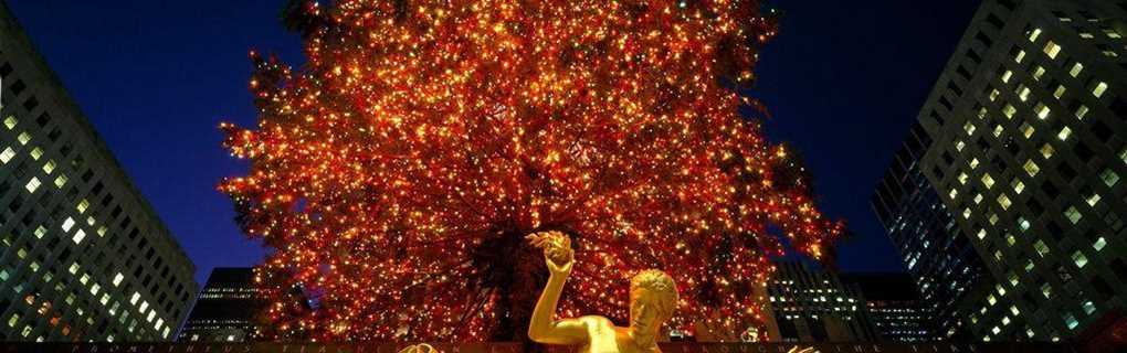 Christmas, New York, Times Square, Rockefeller center, winter